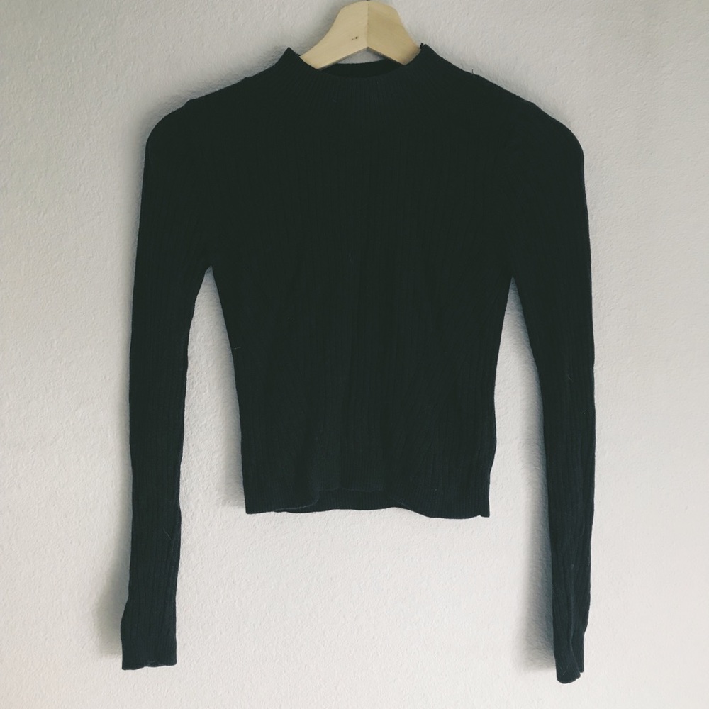 Topshop mock neck crop sweater